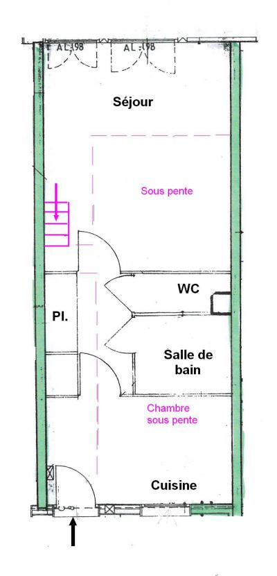 Location au ski Appartement 2 pièces 5 personnes (025) - Résidence le Tavaillon - Les Saisies - Plan