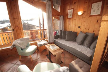 Ski verhuur Appartement 4 kamers 8 personen (TAV027) - Résidence le Tavaillon - Les Saisies - Woonkamer