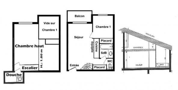 Alquiler al esquí Apartamento 3 piezas para 6 personas (12) - Résidence le Village des Lapons A - Les Saisies - Plano