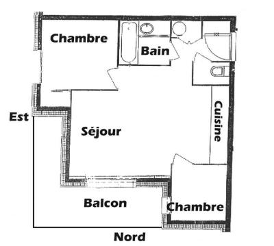 Rent in ski resort 3 room apartment 6 people (05) - Résidence le Village des Lapons F - Les Saisies - Apartment