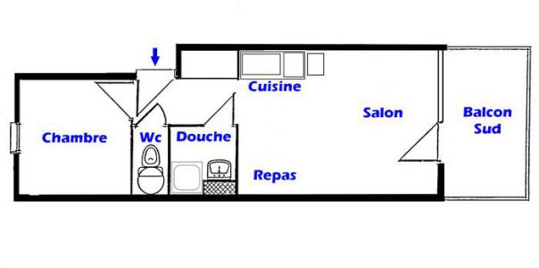 Rent in ski resort 2 room apartment 5 people (110) - Résidence les Epervières - Les Saisies - Apartment