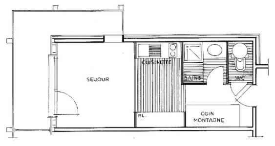 Skiverleih Studio Schlafnische 4 Personen (112) - Résidence Mont Blanc A - Les Saisies - Plan