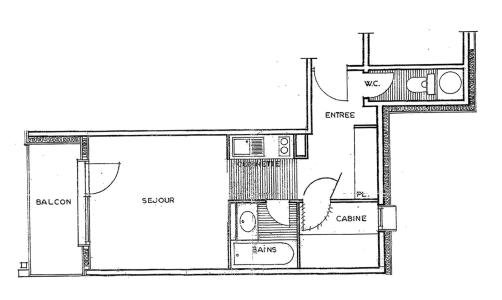 Skiverleih 2-Zimmer-Appartment für 4 Personen (117) - Résidence Mont Blanc A - Les Saisies - Plan