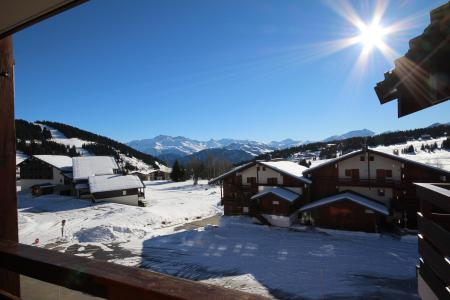 Ski verhuur Studio bergnis 4 personen (115) - Résidence Mont Blanc A - Les Saisies - Balkon