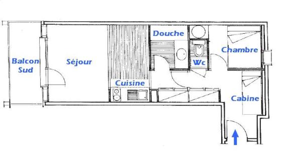 Rent in ski resort 2 room apartment cabin 6 people (205) - Résidence Mont Blanc B - Les Saisies - Apartment