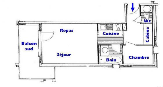 Ski verhuur Appartement 2 kabine kamers 4 personen (206) - Résidence Mont Blanc B - Les Saisies - Kaart