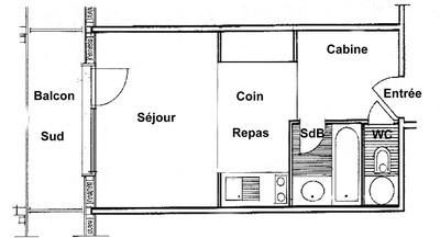 Location au ski Studio cabine 4 personnes (212) - Résidence Mont Blanc B - Les Saisies - Appartement