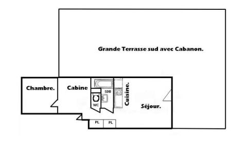 Rent in ski resort 2 room apartment sleeping corner 7 people (004) - Résidence Roselend - Les Saisies - Apartment