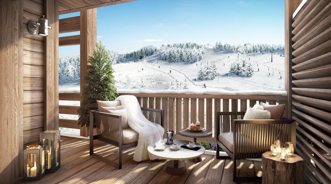 Location au ski Appartement 2 pièces 4 personnes - Résidence Hameau de l'Ours - Manigod l'Etale - Balcon