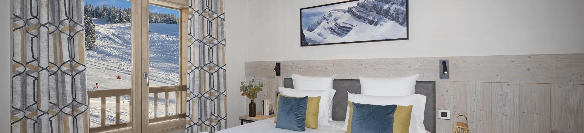 Rent in ski resort 2 room apartment 4 people - Résidence Hameau de l'Ours - Manigod l'Etale - Bedroom