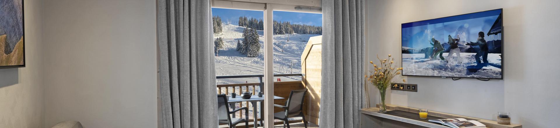 Rent in ski resort 3 room apartment 6 people (Prestige) - Résidence Hameau de l'Ours - Manigod l'Etale - Living room