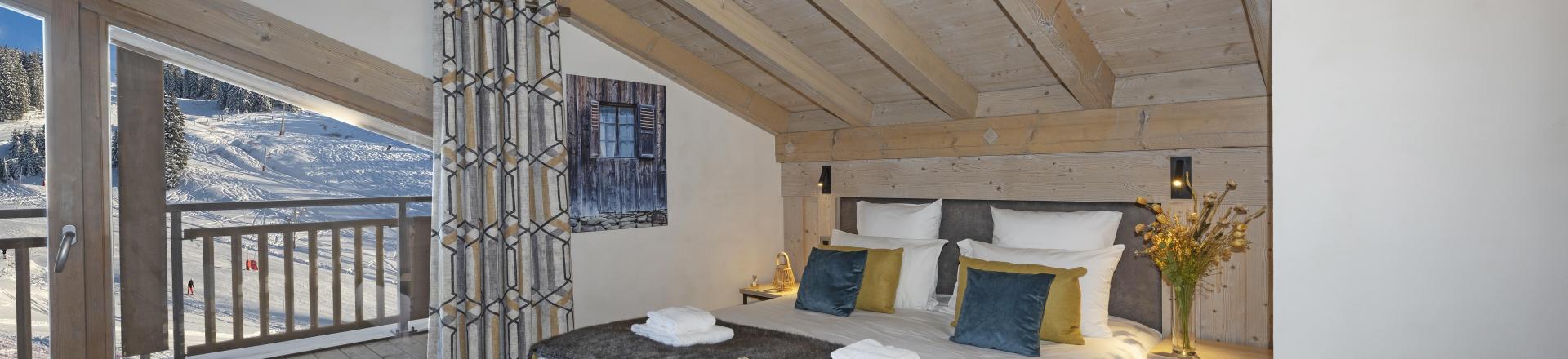 Rent in ski resort 3 room duplex apartment 6 people - Résidence Hameau de l'Ours - Manigod l'Etale - Bedroom