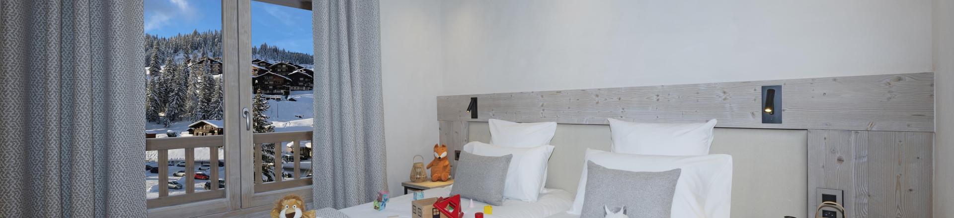 Skiverleih 3-Zimmer-Appartment für 6 Personen (Grand Confort) - Résidence Hameau de l'Ours - Manigod l'Etale - Schlafzimmer
