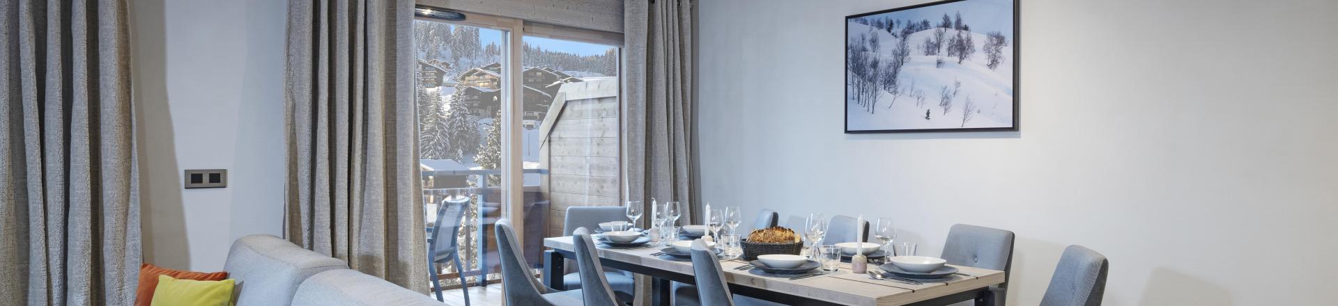 Rent in ski resort Résidence Hameau de l'Ours - Manigod l'Etale - Dining area