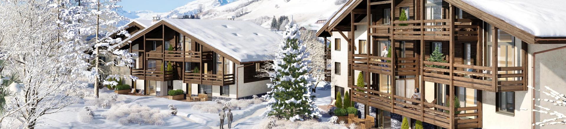 Location au ski Résidence Terresens L’Eclat des Veriaz - Megève - Extérieur hiver