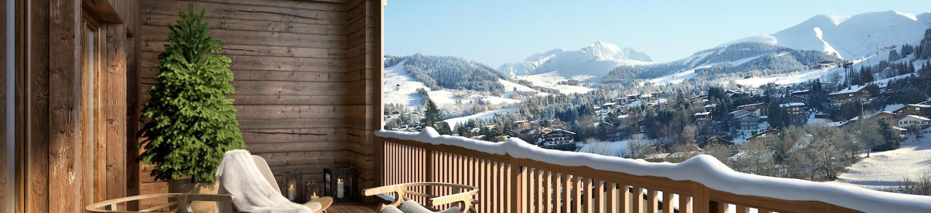 Location au ski Résidence Terresens L’Eclat des Veriaz - Megève - Terrasse