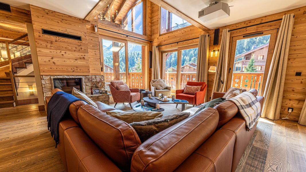 Skiverleih 7 Zimmer Chalet für 12 Personen - Chalet Individuel Tueda - Méribel-Mottaret - Wohnzimmer