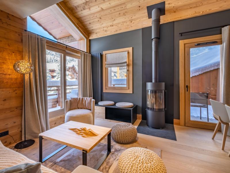 Ski verhuur Appartement 3 kabine kamers 8 personen (1) - Les Chalets de Tueda - Méribel-Mottaret - Woonkamer