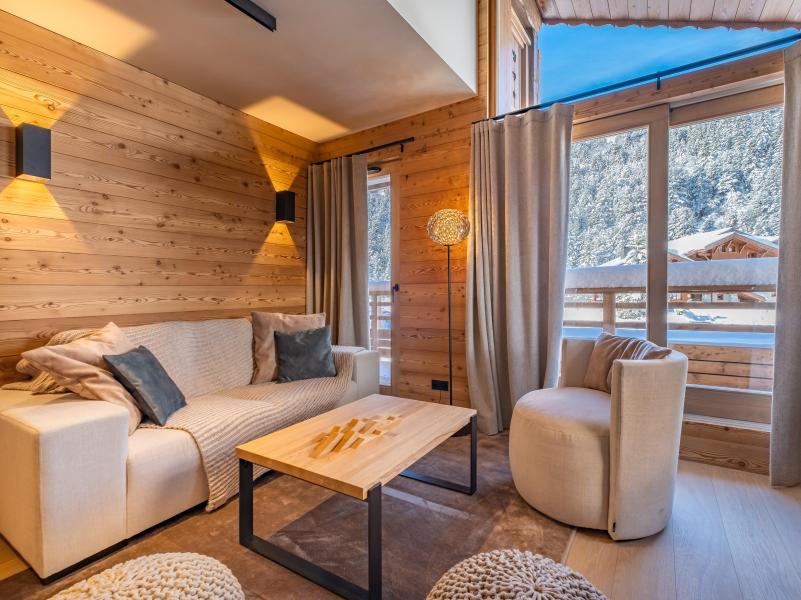 Ski verhuur Appartement 3 kabine kamers 8 personen (1) - Les Chalets de Tueda - Méribel-Mottaret - Woonkamer