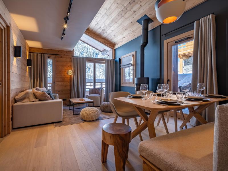 Ski verhuur Appartement 3 kabine kamers 8 personen (1) - Les Chalets de Tueda - Méribel-Mottaret - Woonkamer