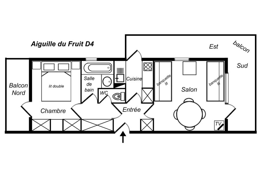 Location au ski Appartement 2 pièces 4 personnes (004) - Résidence Aiguille du Fruit - Méribel-Mottaret