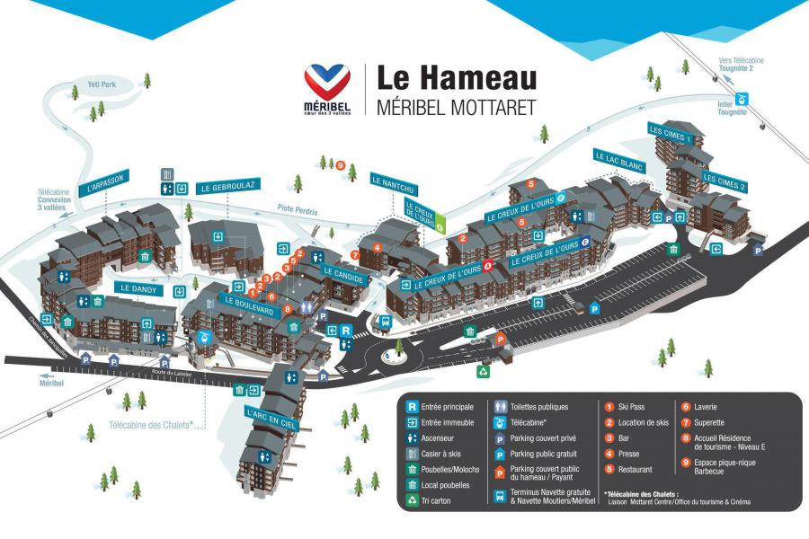 Location au ski Résidence Boulevard - Méribel-Mottaret - Plan