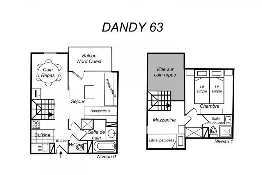Location au ski Appartement duplex 2 pièces 6 personnes (63) - Résidence Dandy - Méribel-Mottaret