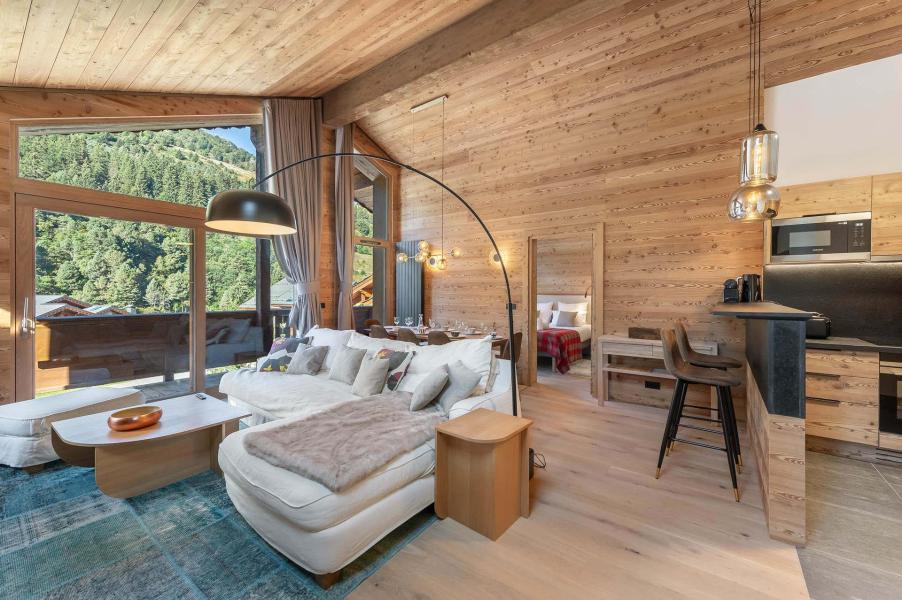 Skiverleih 5-Zimmer-Holzhütte für 8 Personen (10) - Résidence le Tuéda - Méribel-Mottaret - Wohnzimmer