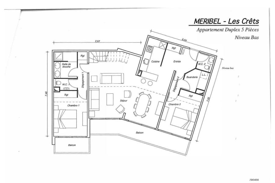 Ski verhuur Appartement 5 kamers 10 personen (711) - Résidence les Crets - Méribel-Mottaret