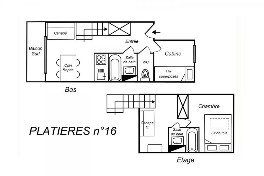 Location au ski Appartement duplex 3 pièces cabine 5 personnes (16) - Résidence Plattières - Méribel-Mottaret