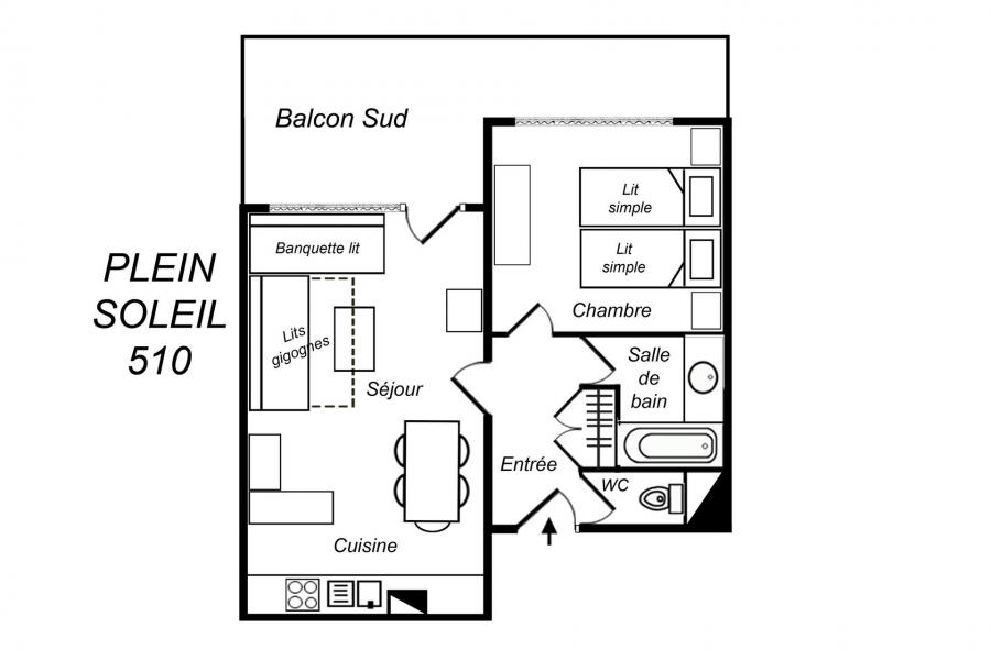 Location au ski Appartement 2 pièces 5 personnes (510) - Résidence Plein Soleil - Méribel-Mottaret