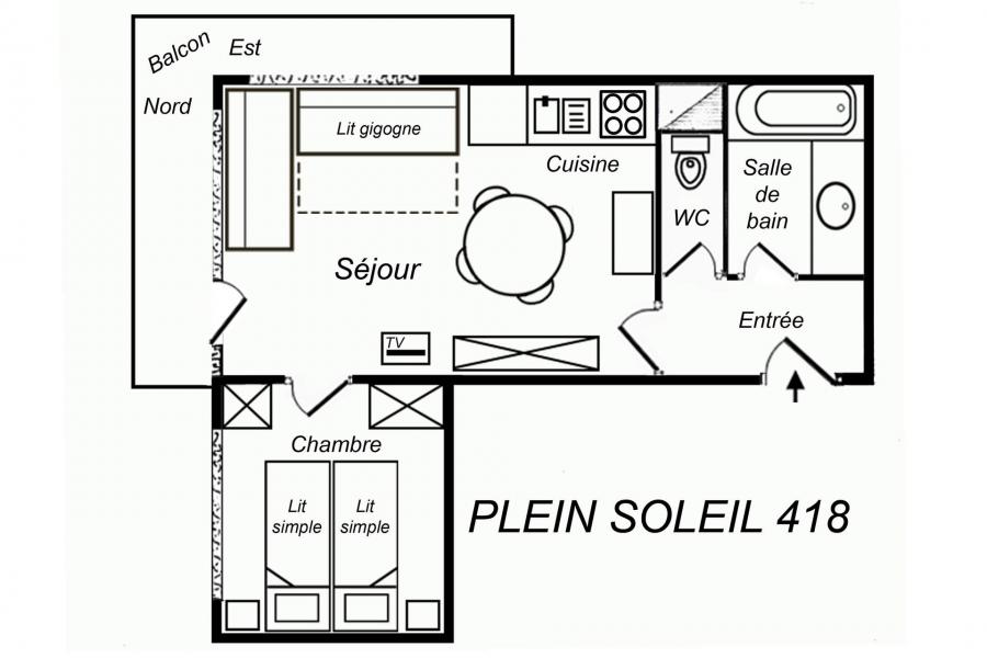Location au ski Appartement 2 pièces 4 personnes (418) - Résidence Plein Soleil - Méribel-Mottaret