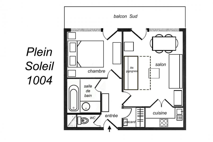 Location au ski Appartement 2 pièces 5 personnes (1004) - Résidence Plein Soleil - Méribel-Mottaret