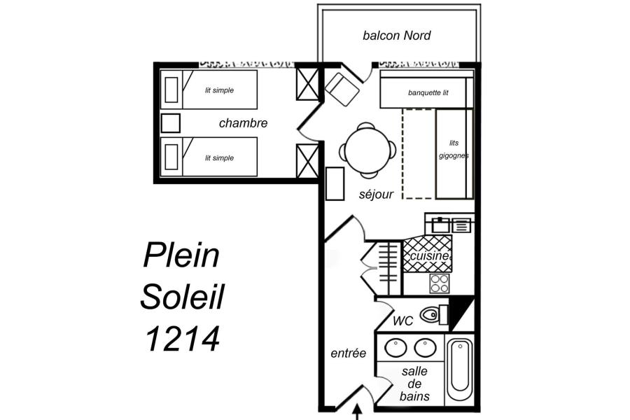 Location au ski Appartement 2 pièces 4 personnes (1214) - Résidence Plein Soleil - Méribel-Mottaret