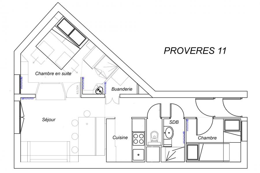 Location au ski Appartement 3 pièces 7 personnes (011) - Résidence Provères - Méribel-Mottaret