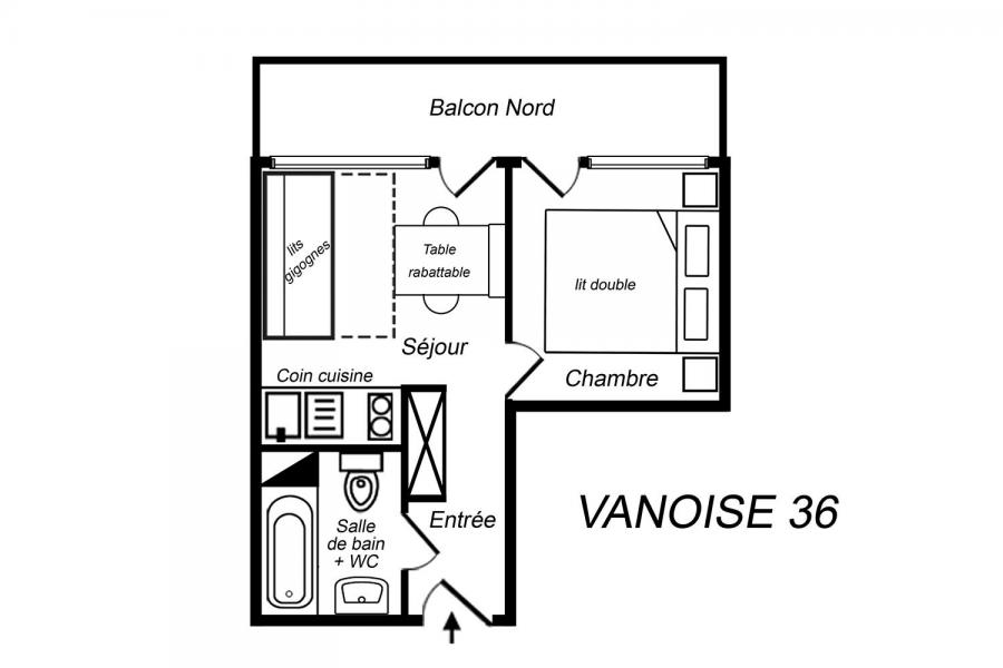 Location au ski Appartement 2 pièces 3 personnes (036) - Résidence Vanoise - Méribel-Mottaret