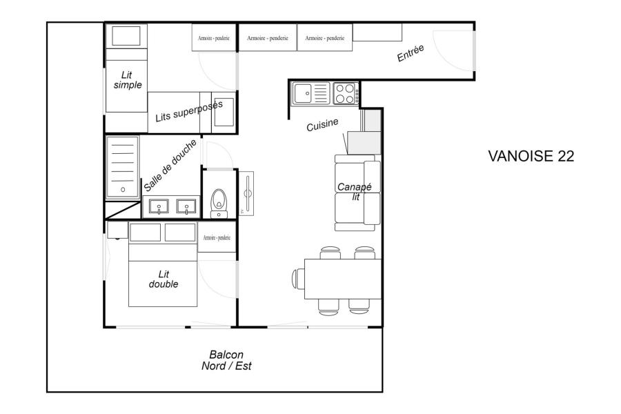 Skiverleih 3-Zimmer-Appartment für 6 Personen (022) - Résidence Vanoise - Méribel-Mottaret