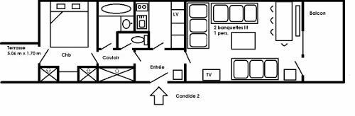 Skiverleih 2-Zimmer-Appartment für 4 Personen (2) - La Résidence Candide - Méribel-Mottaret - Plan