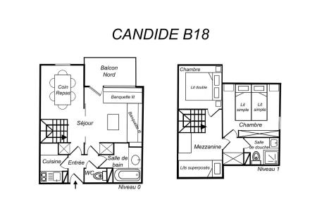 Ski verhuur Appartement duplex 3 kamers 8 personen (B18) - Résidence Candide - Méribel-Mottaret