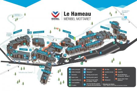 Location au ski Résidence Creux de l'Ours Bleu - Méribel-Mottaret - Plan
