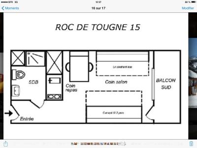 Location au ski Appartement 2 pièces coin montagne 6 personnes (015) - Résidence le Roc de Tougne - Méribel-Mottaret - Plan