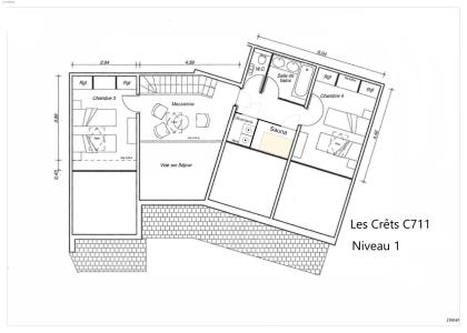 Wynajem na narty 5 pokojowy apartament dwupoziomowy dla 8 osób (711) - Résidence les Crets - Méribel-Mottaret