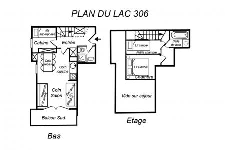 Location au ski Appartement duplex 3 pièces 6 personnes (306) - Résidence Plan du Lac - Méribel-Mottaret