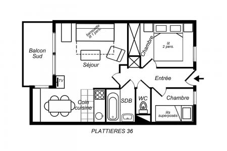 Location au ski Appartement 3 pièces cabine 5 personnes (36) - Résidence Plattières - Méribel-Mottaret