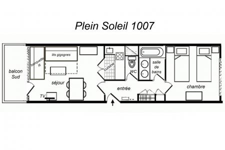 Location au ski Appartement 2 pièces 5 personnes (1007) - Résidence Plein Soleil - Méribel-Mottaret