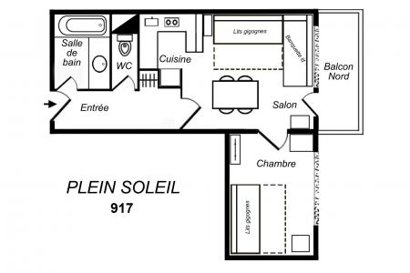 Location au ski Appartement 2 pièces 4 personnes (917) - Résidence Plein Soleil - Méribel-Mottaret