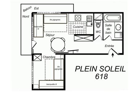 Location au ski Appartement 2 pièces 4 personnes (618) - Résidence Plein Soleil - Méribel-Mottaret