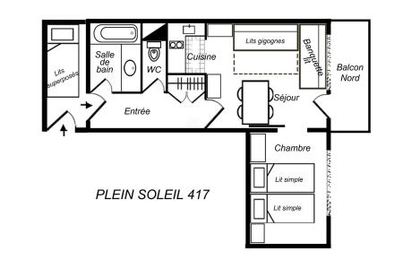 Location au ski Appartement 2 pièces 4 personnes (417) - Résidence Plein Soleil - Méribel-Mottaret