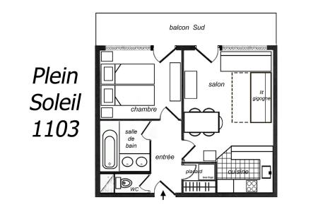 Location au ski Appartement 2 pièces 5 personnes (1103) - Résidence Plein Soleil - Méribel-Mottaret