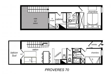 Location au ski Appartement duplex 3 pièces cabine 7 personnes (070) - Résidence Provères - Méribel-Mottaret